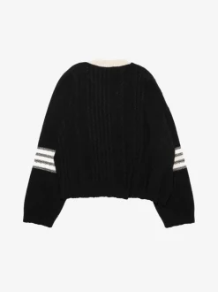 Knitwear>ENFANTS RICHES DEPRIMES Asymmetrical Varsity V-Neck Sweater