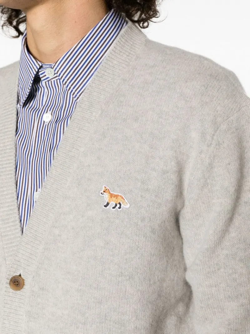 Knitwear>MAISON KITSUNE Baby Fox Patch Regular Cardigan