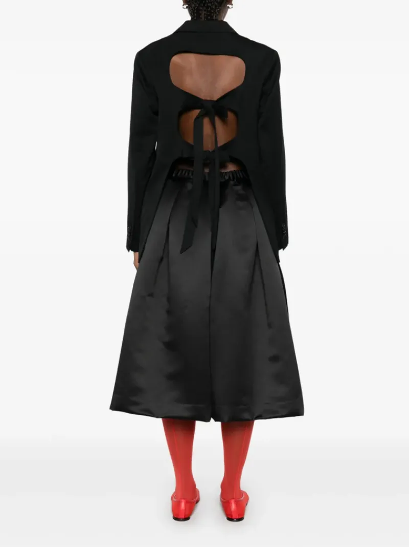 Jackets & Coats>SIMONE ROCHA Back Cut Out Bow Detail Jacket