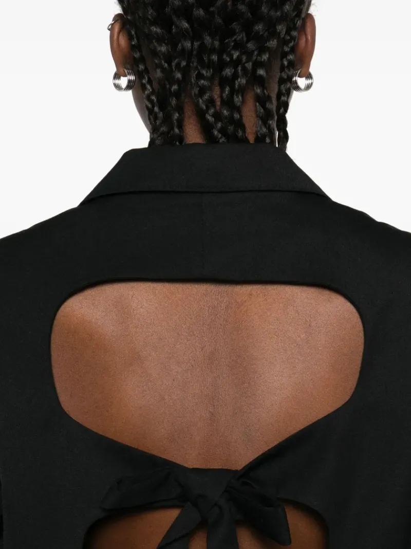Jackets & Coats>SIMONE ROCHA Back Cut Out Bow Detail Jacket