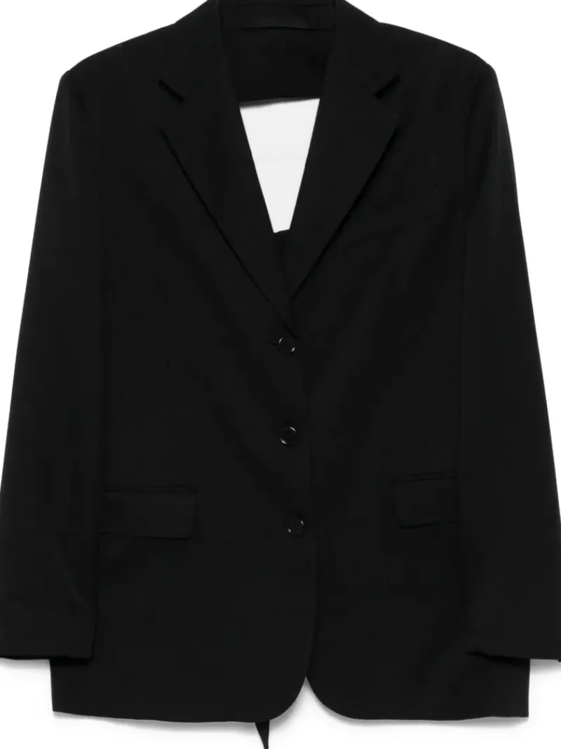 Jackets & Coats>SIMONE ROCHA Back Cut Out Bow Detail Jacket