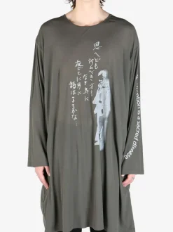 T-shirts>YOHJI YAMAMOTO POUR HOMME Big Long Sleeve Pt Shirt
