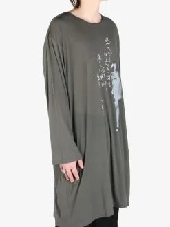 T-shirts>YOHJI YAMAMOTO POUR HOMME Big Long Sleeve Pt Shirt