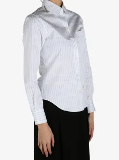 Shirts>THOM BROWNE Classic Long Sleeve Round Collar Shirt