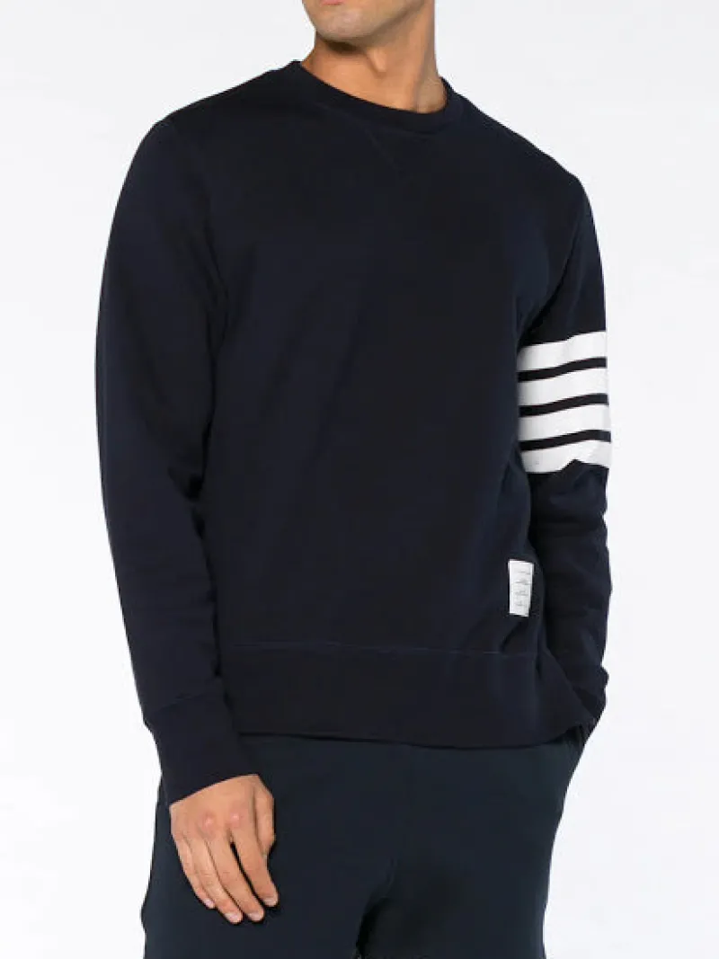 Sweats & Hoodies>THOM BROWNE Classic Sweatshirt In Classic Loopback W/ Engineered 4 Bar