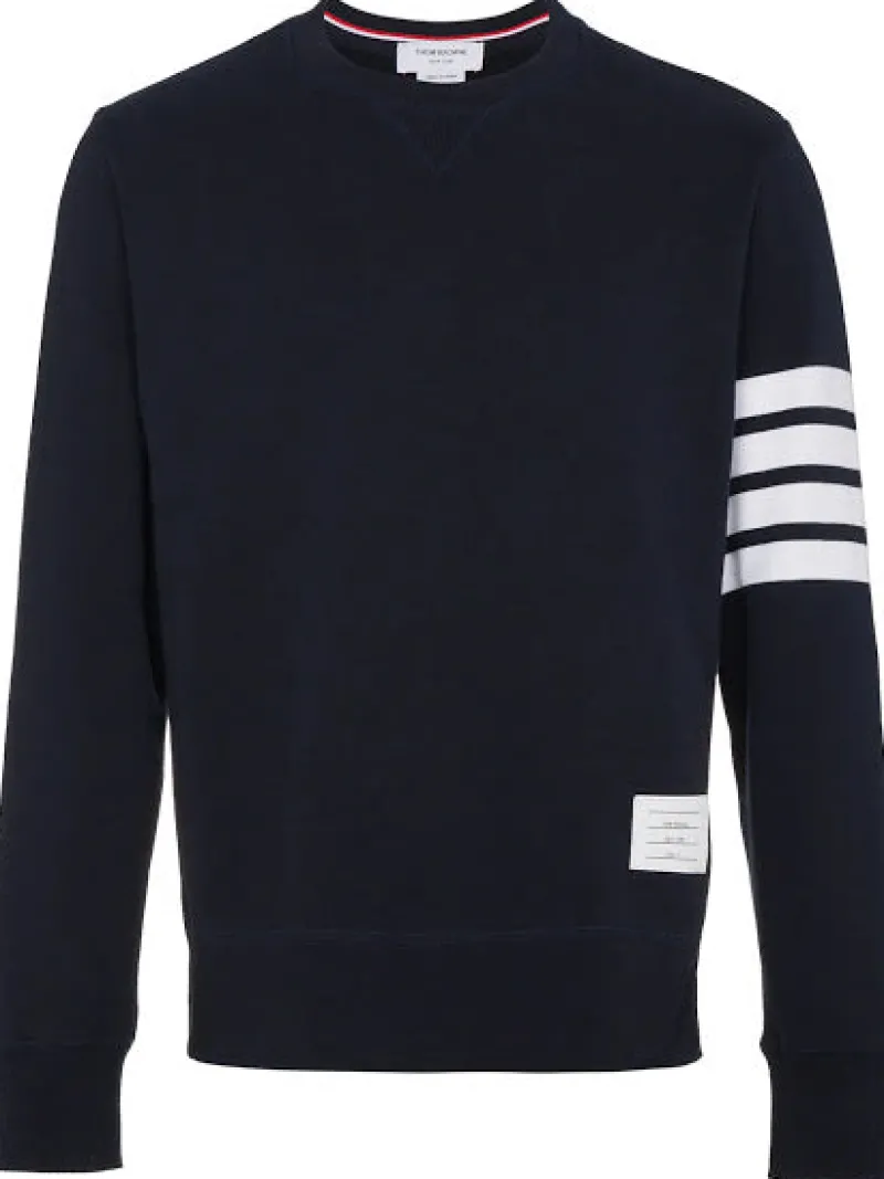 Sweats & Hoodies>THOM BROWNE Classic Sweatshirt In Classic Loopback W/ Engineered 4 Bar
