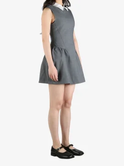 Dresses>SHUSHU/TONG Collared Patchwork Sleeveless Dress