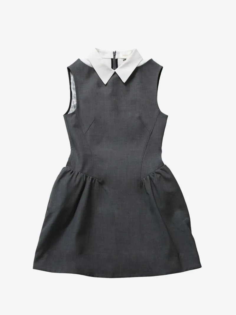 Dresses>SHUSHU/TONG Collared Patchwork Sleeveless Dress