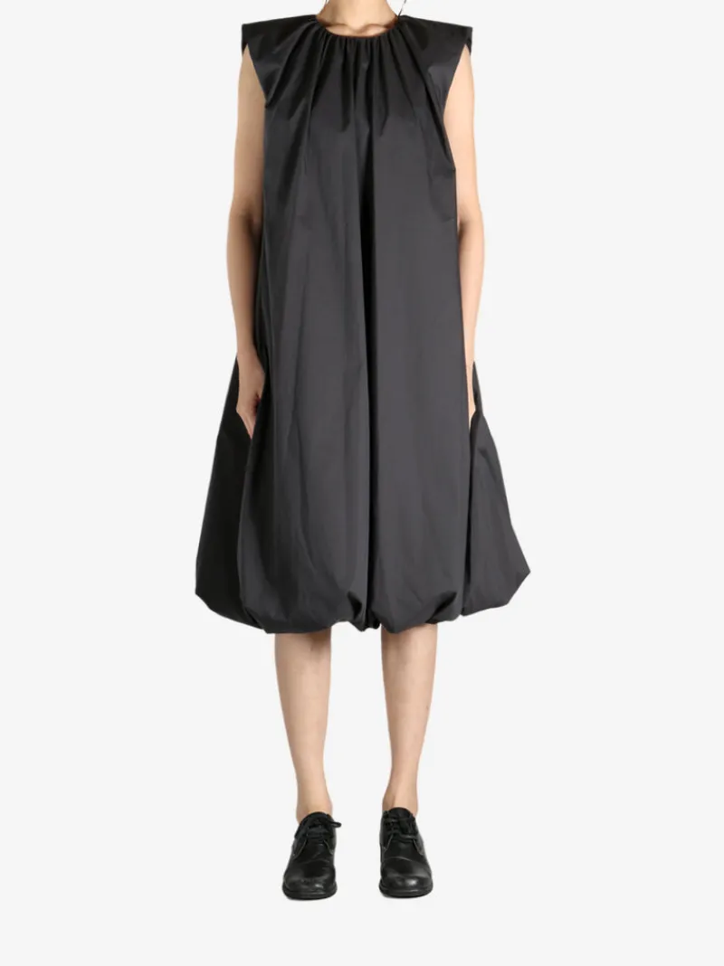 Dresses>AMOMENTO Cotton Volume Shirring Dress