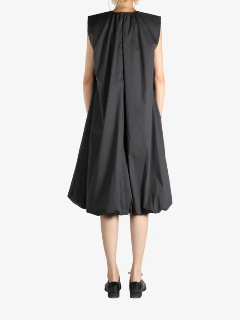 Dresses>AMOMENTO Cotton Volume Shirring Dress