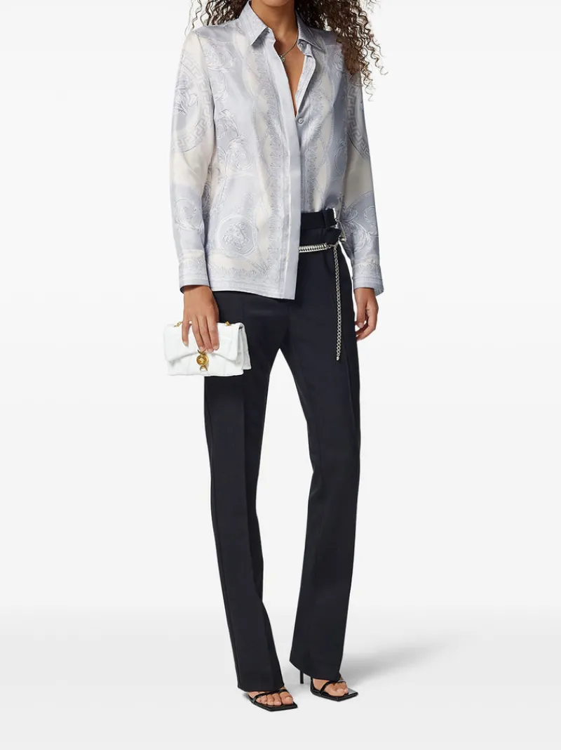Shirts>VERSACE Coupe Des Dieux Barocco Foulard Silk Twill Formal Shirt