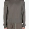 Knitwear>RICK OWENS Cropped Biker Round Neck Sweater