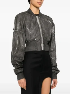 Jackets & Coats>RICK OWENS DRKSHDW Cropped Bomber Flight Jacket
