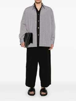 Pants>YOHJI YAMAMOTO POUR HOMME Cut-Out Detail Pants