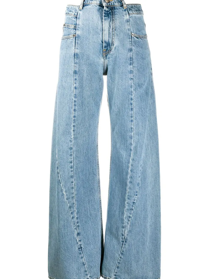Jeans>MAISON MARGIELA Decortique Asymmetric Wide-Leg Jeans
