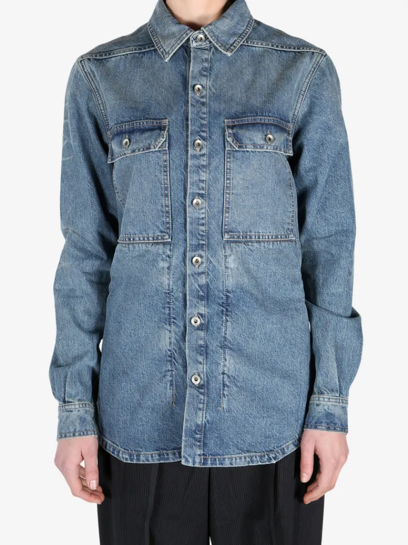 Jackets & Coats>RICK OWENS DRKSHDW Denim Outershirt Jacket
