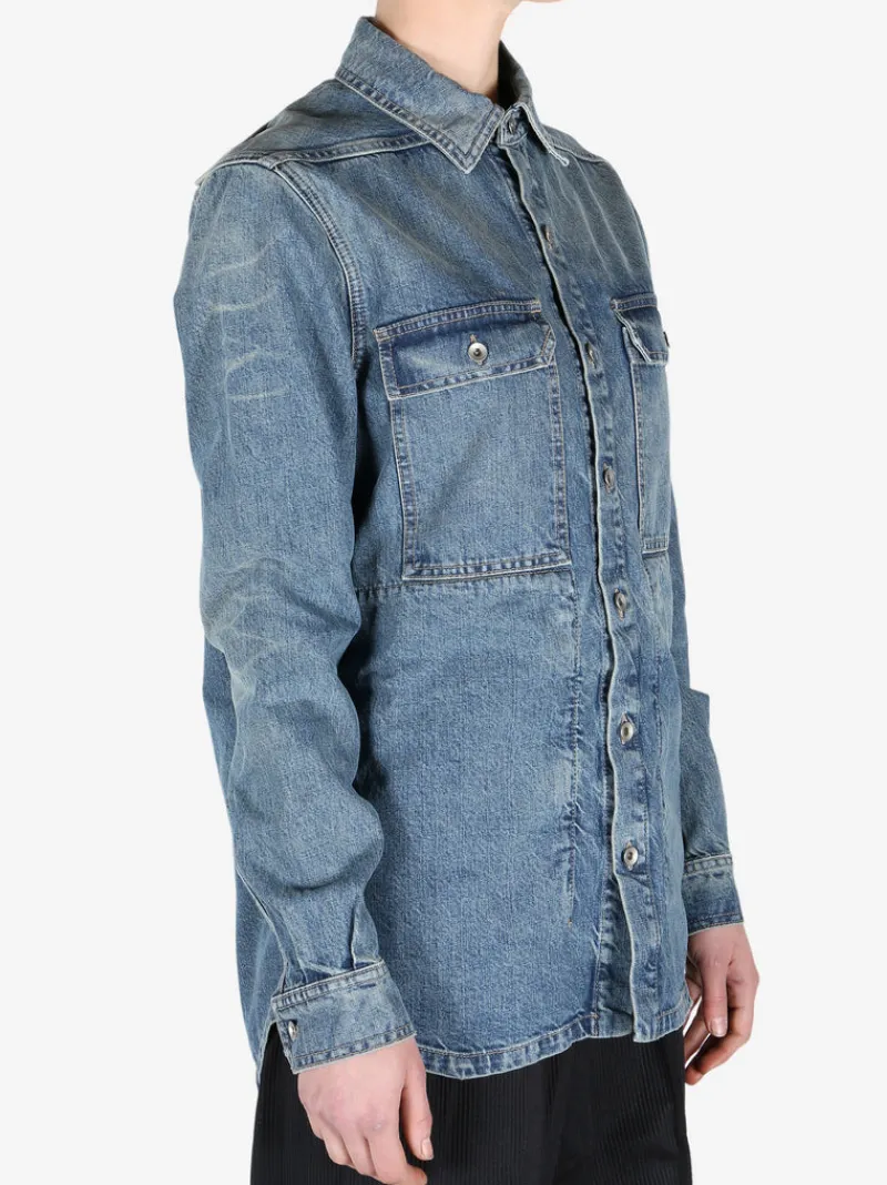 Jackets & Coats>RICK OWENS DRKSHDW Denim Outershirt Jacket
