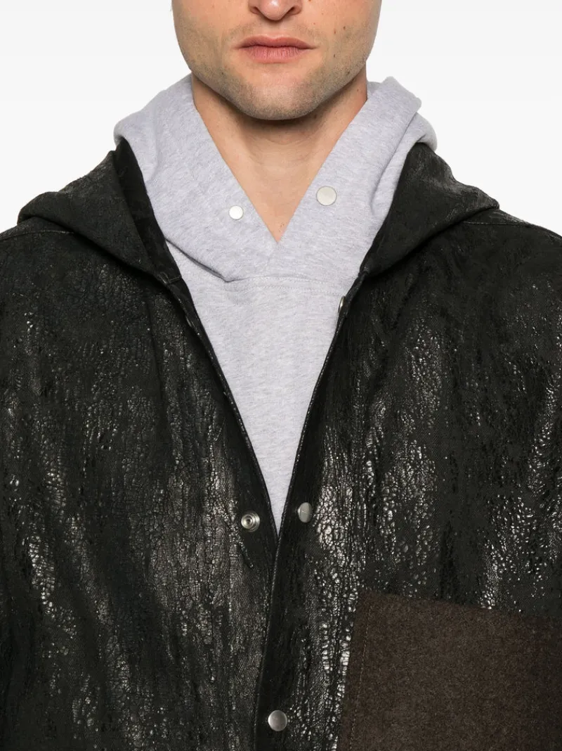 Jackets & Coats>RICK OWENS Denim Tour Hoodie