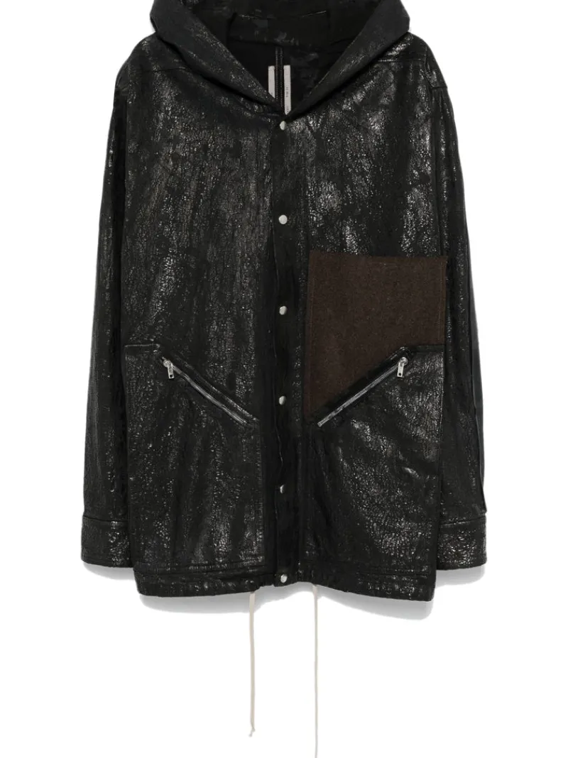 Jackets & Coats>RICK OWENS Denim Tour Hoodie