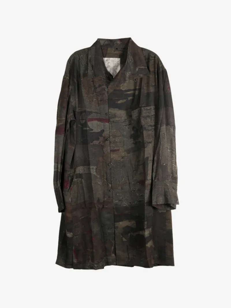 Shirts>ZIGGY CHEN Digital Print High Neck Long Shirt