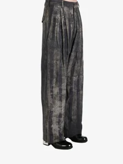 Pants>ZIGGY CHEN Digital Print Wide Leg Trousers