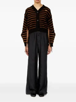 Knitwear>MM6 Maison Margiela Distressed V-Neck Cardigan