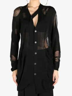 Knitwear>YOHJI YAMAMOTO Draped D Cardigan