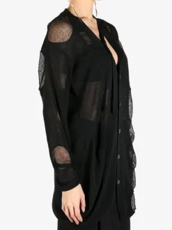 Knitwear>YOHJI YAMAMOTO Draped D Cardigan