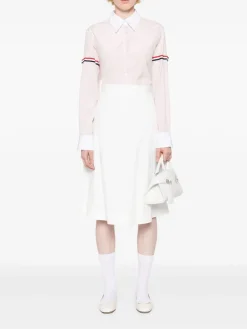 Shirts>THOM BROWNE Easy Fit Point Collar Shirt