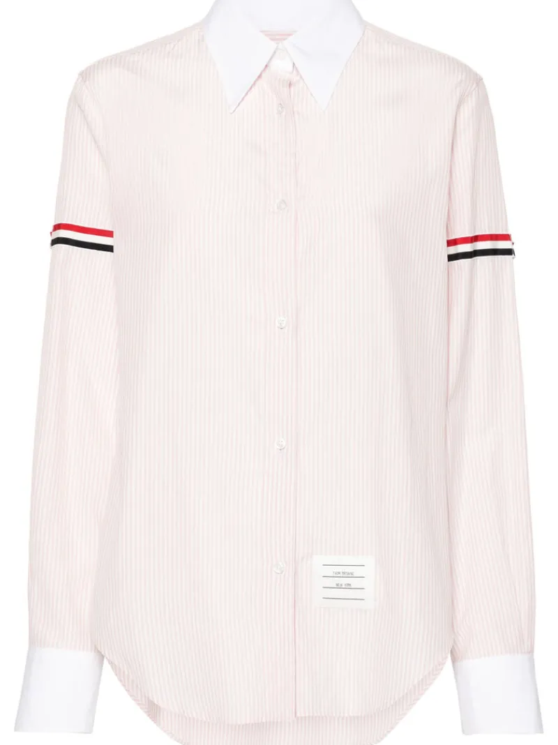 Shirts>THOM BROWNE Easy Fit Point Collar Shirt