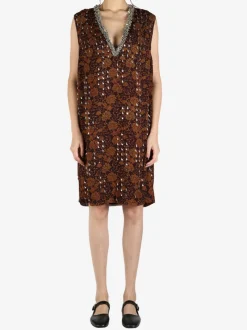 Dresses>DRIES VAN NOTEN Embellished V-Neck Dress