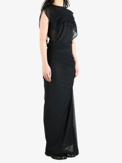 Dresses>JEAN PAUL GAULTIER Flock "Tattoo Ruban" Open Back Mesh Sleeveless Dress