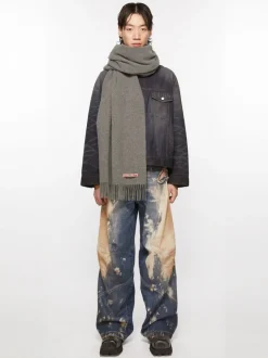 Scarves | Scarves>ACNE STUDIOS Fringe Oversized Wool Scarf