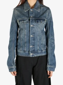 Jackets & Coats>RICK OWENS DRKSHDW Giacca In Denim Trucker Jacket