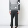 Sweats & Hoodies>THOM BROWNE Hoodie Pullover W/ Tonal Fun Mix In Classic Loopback W/ Engineered 4 Bar