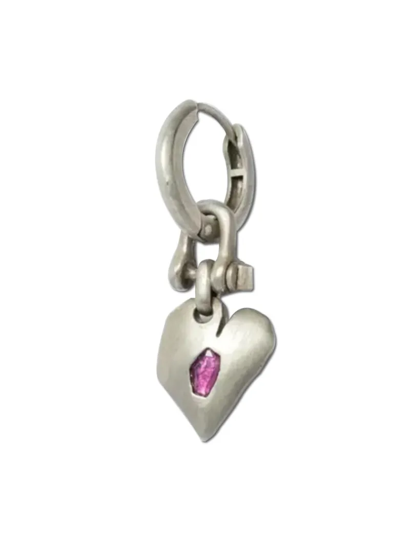 Jewelry | Jewelry>PARTS OF FOUR Jazz's Solid Heart Earring (Extra Small, 0.2 CT, Ruby Slice, DA+RUB)