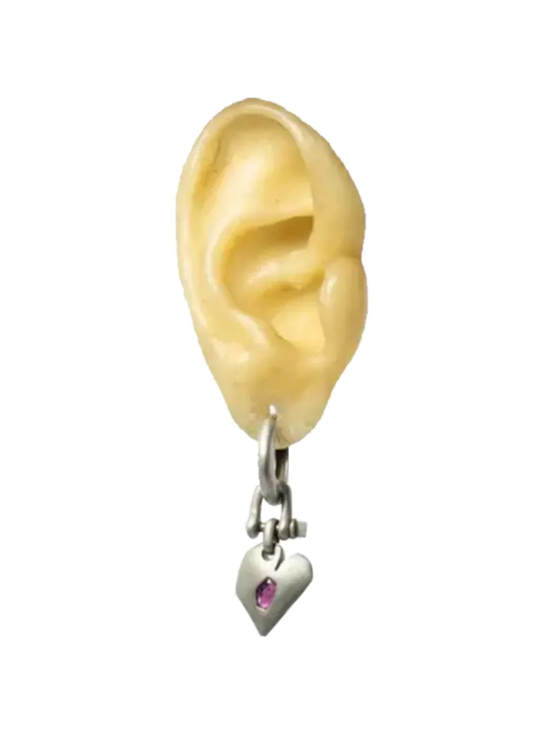 Jewelry | Jewelry>PARTS OF FOUR Jazz's Solid Heart Earring (Extra Small, 0.2 CT, Ruby Slice, DA+RUB)