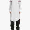 Dresses>THOM BROWNE Knee Length Easy Fit Point Collar Shirtdress
