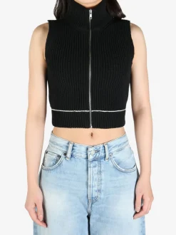 Tops>MM6 Maison Margiela Knitted Zip Vest