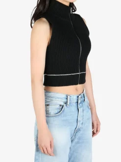 Tops>MM6 Maison Margiela Knitted Zip Vest