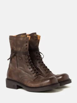 Boots>MIU MIU Laceup Ankle Boots