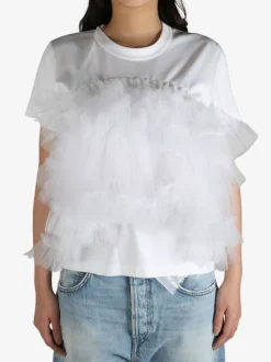 T-shirts | Shirts>COMME DES GARCONS NOIR Layered Nylon Tulle Skirt T-Shirt