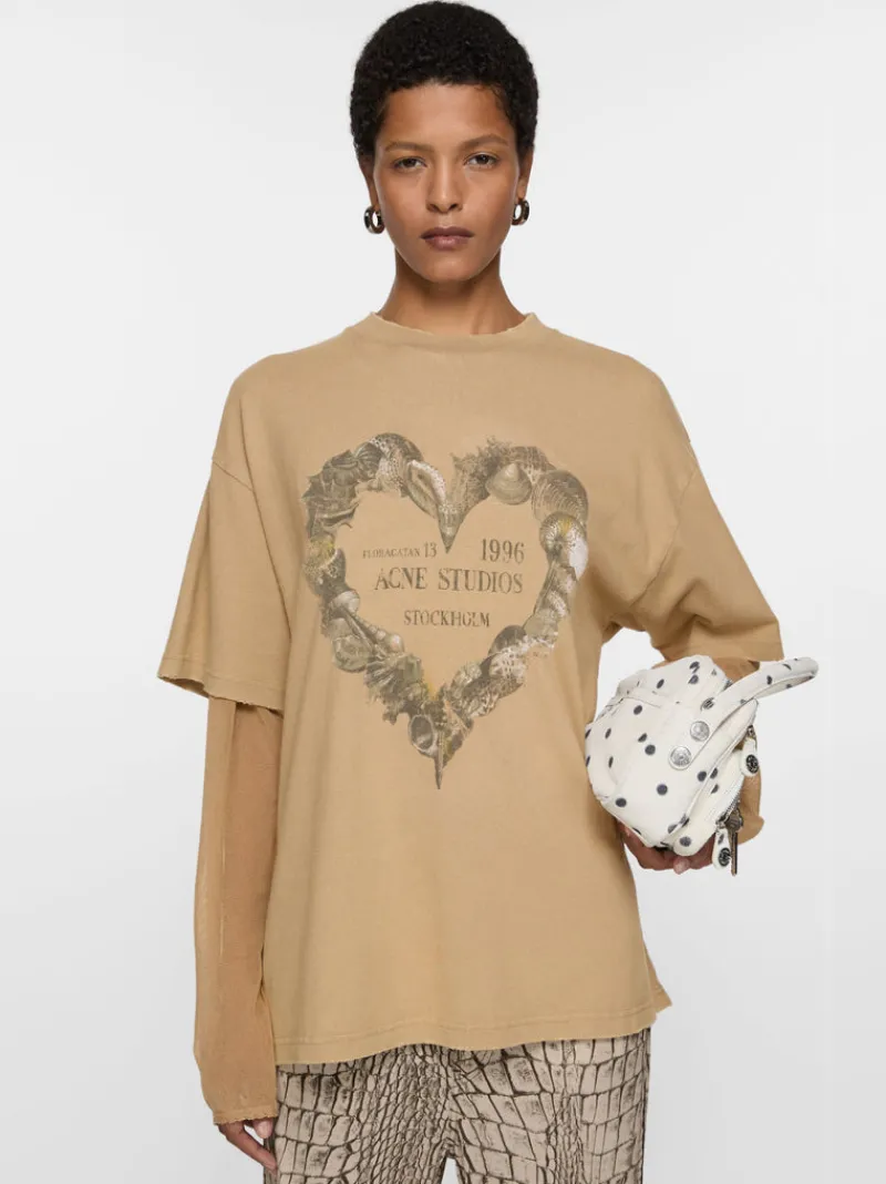 T-shirts>ACNE STUDIOS Layered Print T-Shirt