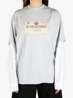 T-shirts>ACNE STUDIOS Layered Print T-Shirt