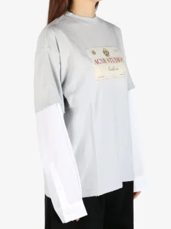 T-shirts>ACNE STUDIOS Layered Print T-Shirt