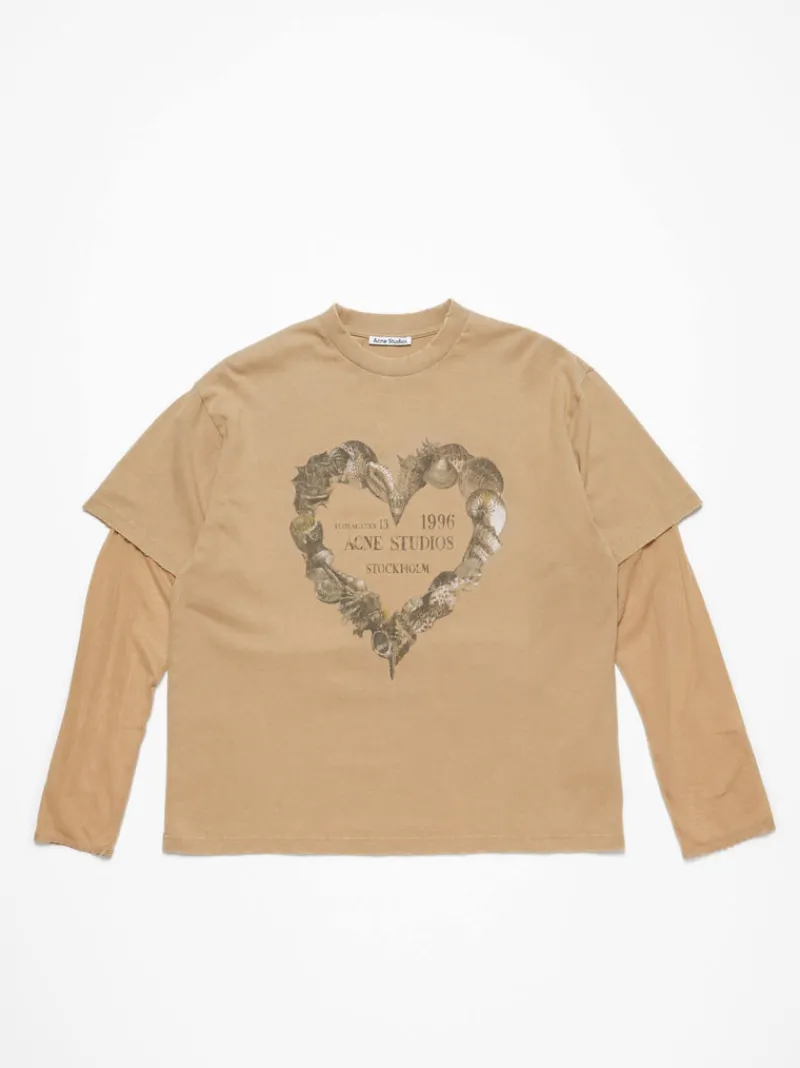 T-shirts>ACNE STUDIOS Layered Print T-Shirt