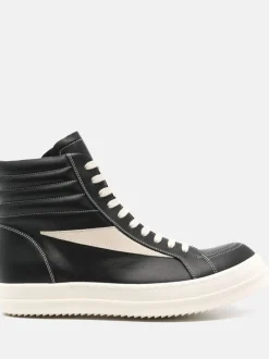 Sneakers>RICK OWENS Leather High Vintage Sneakers