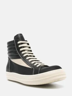 Sneakers>RICK OWENS Leather High Vintage Sneakers