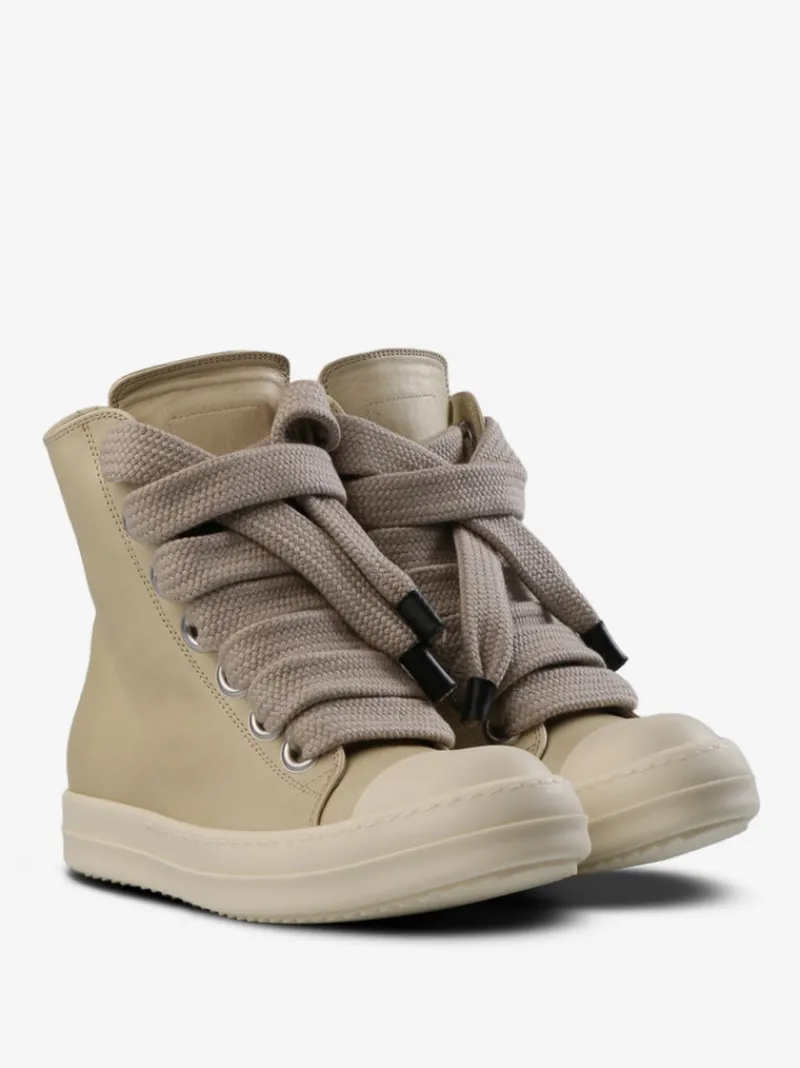 Sneakers>RICK OWENS Leather Jumbolaced Sneakers
