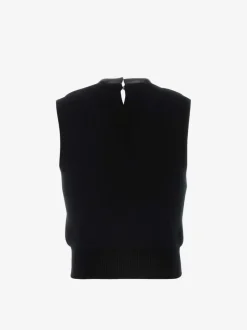 Tops>ALEXANDER WANG Leather Tubular V-Neck Vest